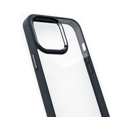 iPhone 13 Compatible Case Cover With Shockproof Metal Camera Lens Protection Clear PC - Black